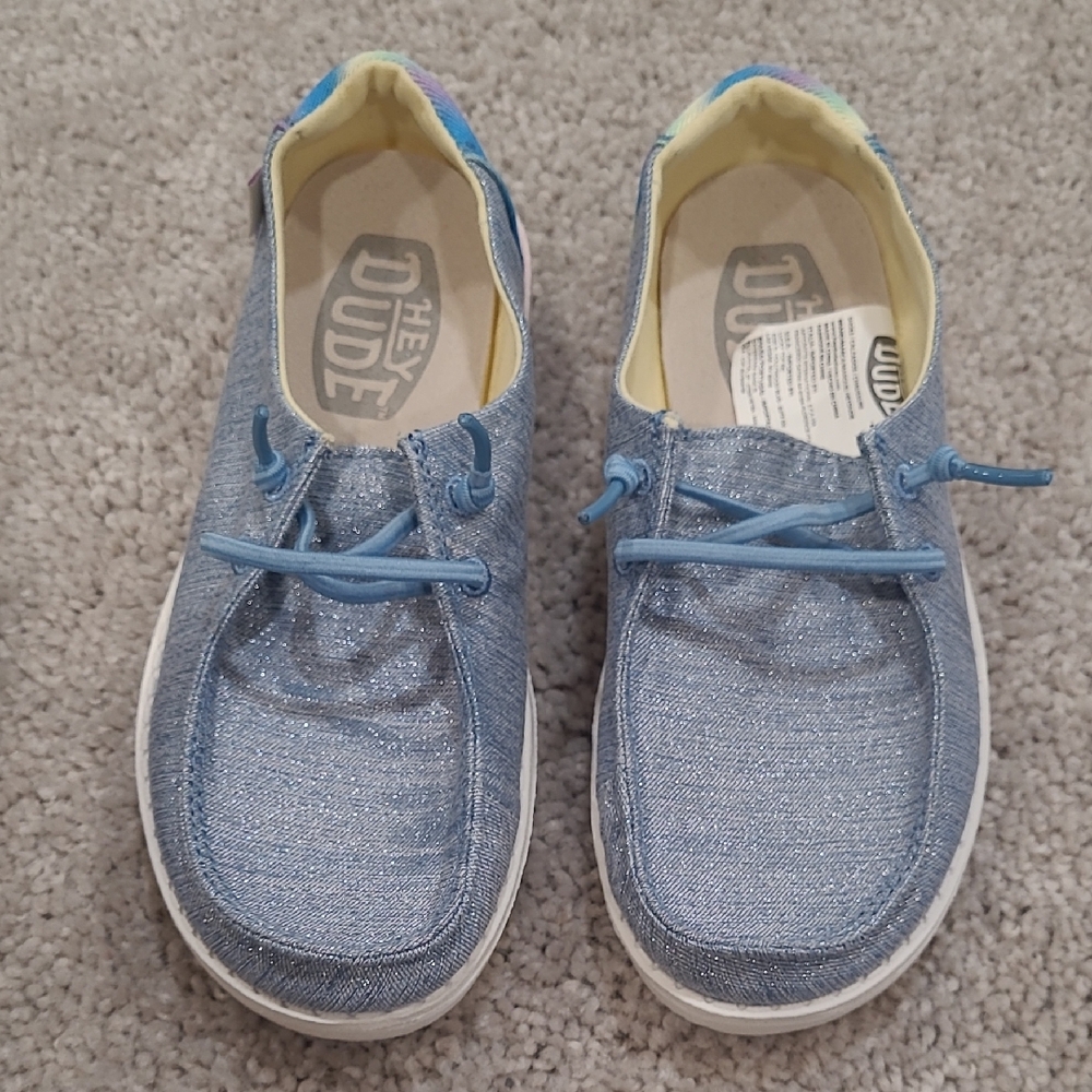 Hey Dude Kids Blue Glitter Slip-On Sneakers